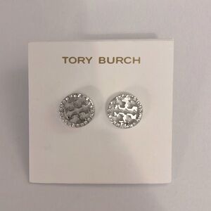 Brand new, never worn Tory Burch logo studs